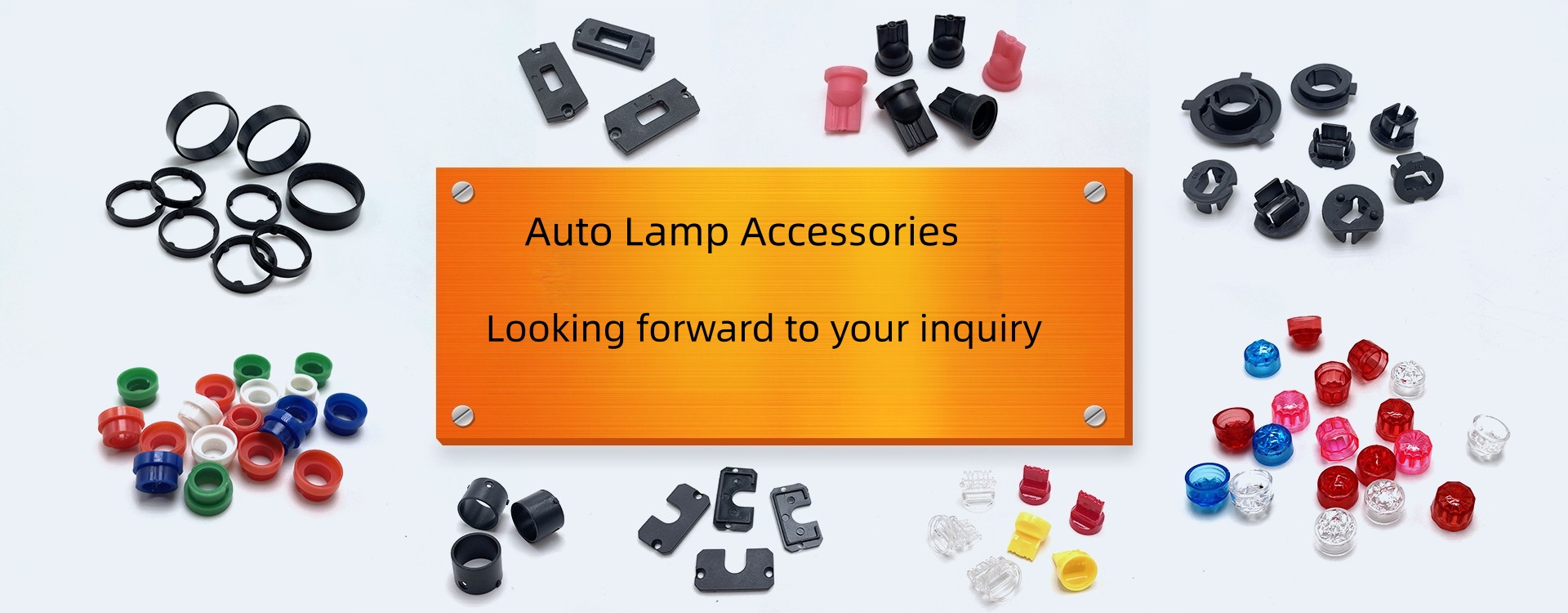 Automotive lamp plastic fittings, support brackets